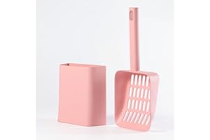 MZFANG Pelle à litière pour Chat avec Support Kitty Litière Scoop Pelle en Plastique Fournitures de Nettoyage Animal tamisage Scooper poignée Hygiènes pour Maison Toilette Chats (Rose)