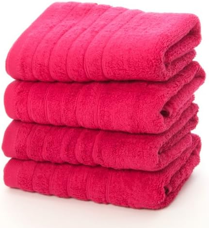 Egyptian Cotton Hand Towels x 4 - Raspberry Pink