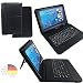 Produktbild Qwertz Tastatur Tablet Tasche für Odys Winpad X9 / 22,6 cm / 8,9 " mit Standfunktion - Deutsche Tastenbelegung - 9 Zoll Schwarz Tastatur