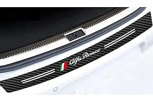 EONET Voiture Arrière Protection des Pare-Chocs Fibre Carbone pour Alfa Romeo Giulia Giulietta 159 156 Mito Stelvio 147, Autocollant de Bandes de Protection de Coffre, Plaque de Seuil de Coffre