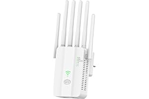 GENERICO Ripetitore WiFi Potente, wifi extender, Amplificatore WiFi con 6 Antenne, 2 Porte LAN, Modalità (Ripetitore/Router/AP), Copre fino a 3000 piedi quadr, per Casa e Ufficio, Installazione Semplice