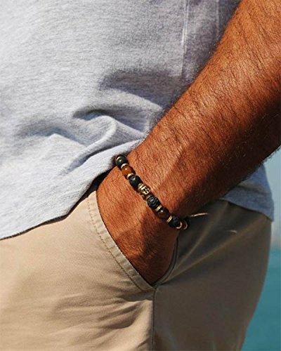 Young & Forever Gift Natural Gemstone Reiki Feng Shui Healing Crystal Beads Hand Triple Protection Lucky Bracelet Buddha Bracelet. Unisex. - Image 3