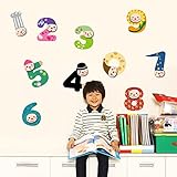 Jessie&Letty DIY 10-piece numbers and alphabets 26 piece Clown Wall Decal wall sticker set Nursery Baby Room