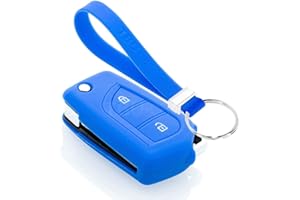 TBU car Funda Carcasa Llave Compatible con Citroën - Funda de Silicona - Cover de Llave Coche - Azul