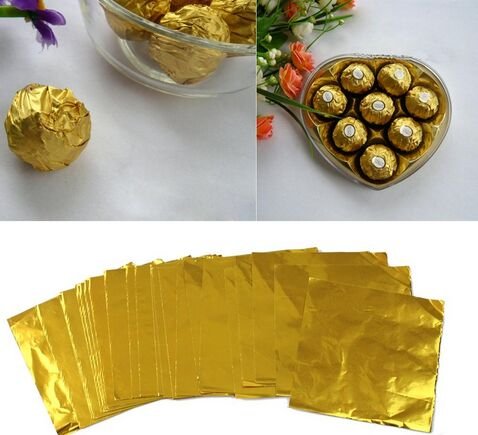 Amit Marketing Silver Foil Plain Paper For Chocolate & Sweet Wrapping GOLDCOLOUR Pack Of 100pc RS.249 (50.00% Off) - Amazon