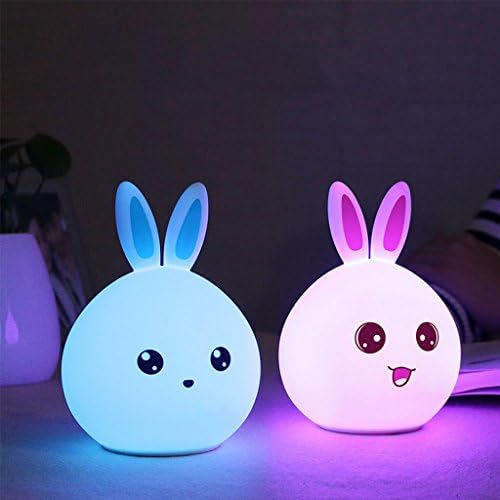 WYQLZ Night Light, Fashion Colorful Discoloration Silica Gel Night Light Stress Reliever Bedroom Bedside Cartoon Lovely Home Decoration Lamp Gift For Children ( Color : Blue and pink two-piece )