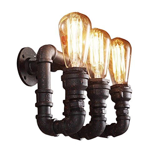 examen Homestia Applique Murale Métal 1*40w Industriel Peint 26cm(L)*16cm(H), 3-Têtes Sans ampoule