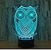 Produktbild Eule USB LED Tischlampe 7 Farbwechsel 3D Nachtlicht Für Kinder Spielzeug Geschenk Visuelle Lichter Geschenk