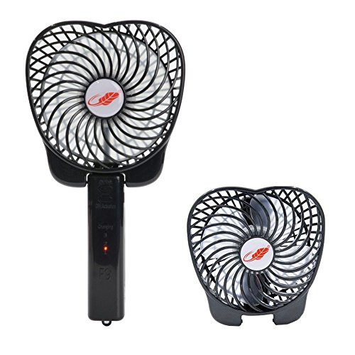 Preisvergleich Produktbild Mini USB Faltbarer Handventilator, Tragbare Handheld Wiederaufladbarere Batteriebetriebene Gebläse Ventilator mit 3 Geschwindigkeitsstufen Kühlventilator Tischventilator Lüfter für Drinnen und Draußen-Schwarz
