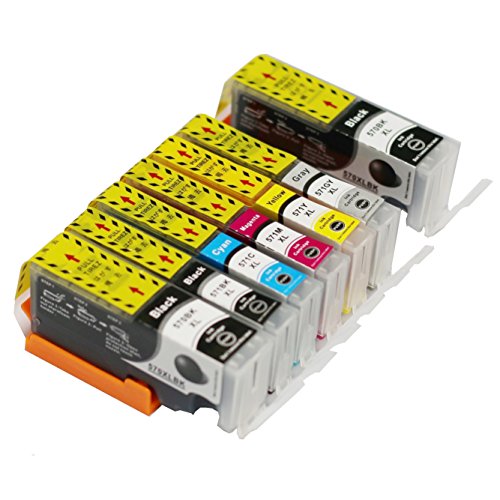 ADLUS 7 Packung Kompatibel Tintenpatronen Ersatz zum 570 571 PGI-570 XL CLI-571 XL Tintenpatronen 6 Farbe (2 Grossen Schwarz 1 Klein Schwarz 1 Cyan 1 Magenta 1 Gelb 1 Grau) Kompatibel mit