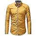Produktbild 2018jyjm Herbst der Männer beiläufige Formale dünne Button-Down Langarmhemd Top Bluse Jacke Funktionsjacke Übergangsjacke Mit Abnehmbarer Kapuze Und Fleece-Futter Herren Winterjacke Bomberjacke