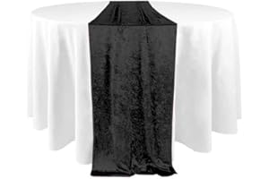 Elegant Event Essentials - Crushed Velvet Party Long Table Runner - For Spring Party, Wedding, Reception, Banquet, Home Dining Space Christmas Decoration (12” x 108”/30.48 x 274.32cm) - Black