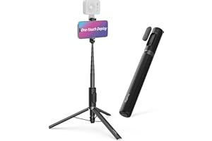 ‎SMALLRIG SMALLRIG Statyw do selfie ST30 One-Touch Deploy, 57,9" Automatyczny statyw z pilotem i mocowaniem na stopce zimnej, do iPhone'a, Androida, nagrywania wideo, podróży, vlogowania, czarny 5291