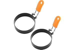 FANGBOJIE 2 Stück Spiegeleiform,Spiegeleierformen für Die Pfanne,Edelstahl Eierform,Pfannkuchen Form,Pochierte Eier Form,Spiegeleier Form Ring,Eierformer Spiegelei,Pochierte Eier für Spiegeleier Hackbraten