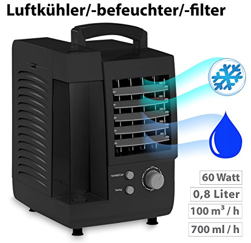 Sichler Haushaltsgeräte Kompakter 3in1-Tisch-Luftkühler, -Luftbefeuchter & -Luftfilter, 60 W - 2