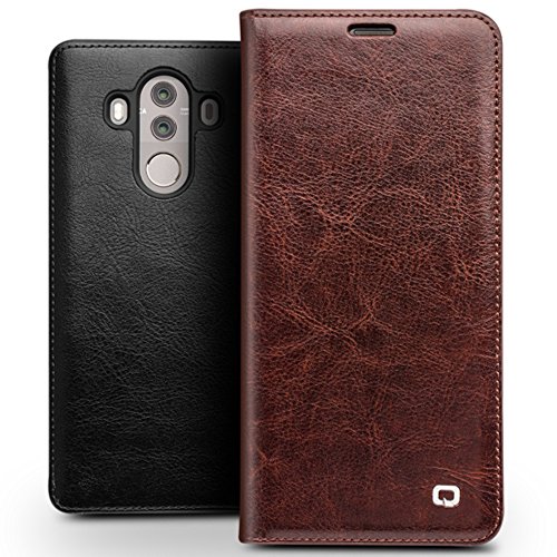 Echtleder Klapph  lle f  r Mate 10 Pro  Vintage und Business Serie mit Kartenfach  Flip Smart Cover Rindsleder Ultraslim Handytasche f  r HUAWEI Mate 