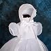 Dressy Daisy Baby Girls' Beaded Floral Embroideries Baptism Christening Gown Flower Girl Dress With Bonnet Infant Size 6-12 Months White