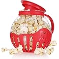 URBANMAC Patented Micro-Pop Microwave Popcorn Popper with Temperature Safe Glass, 3-in-1 Lid Measures Kernels and Melts Butter, Made Without BPA, Dishwasher Safe (RED)