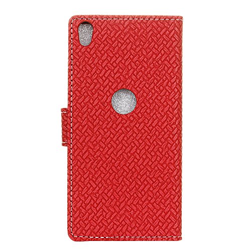 QUENJOY® Flip Hülle Case für Alcatel Shine Lite – PU+TPU Kunstleder Brieftasche Etui Schutzhülle mit Stand Funktion und Karten Slot für Alcatel 5080X-2HALWE7 Shine Lite/Alcatel 5080X-2DALWE7 Shine Lite/Alcatel 5080X-2GALWE7 Shine Lite(5 Zoll) Cover in Rote - 2