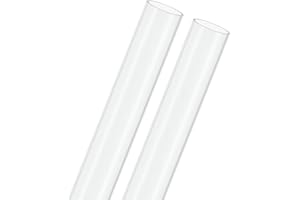 M METERXITY 2-Pack Clear Plastic Tube, 22mm[0.87"] ID x 25mm[0.98"] OD High Impact Rigid Polycarbonate Round Pipes for Water Plumbing/Lighting/Aquariums/Models, Plastic Tubing [305mm/12IN]