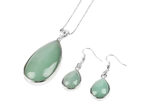 HELENA ROSE JEWELLERY Ladies Matching Jewellery Set for Women - Teardrop Design Necklace Pendant & Drop Earrings - With Jewellery Gift Box