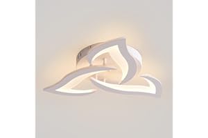 KAUCQI Plafoniera Camera da Letto Plafoniera Led Soffitto 56CM Lampadario Led Soffitto Moderna, Petalo LED 3000K, Plafoniera a Soffitto Cameretta Fiore Luci di Soggiorno Bambini 15W
