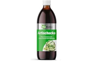 EkaMedica® Artischocke Nahrungsergänzungsmittel mit Cynarin - Natürlich Rein Saft - Ohne Zuckerzusatz Konservierungsstoffe Duftstoffe (1000 ml)