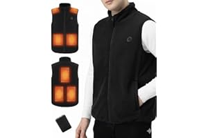 MINCOO Gilet Chauffant Homme avec Batterie incluse 10000mAh, Veste Chauffante Homme 5 Zones Chauffage rapide, Gilet Chauffant avec Contrôle de Température à Trois Vitesses pour de Plein Air Sports Hiver
