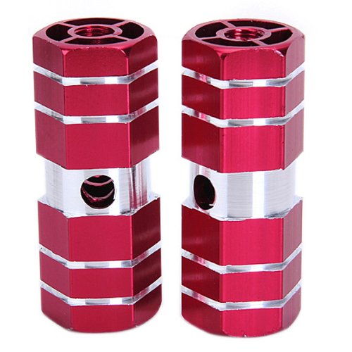 BMX Bike Bicycle 3/8 Axle Alloy Foot Pegs (Red) by US Sports & Outdoors