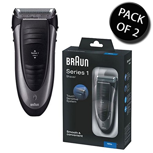 2x Braun 190S Series 1 Men's Washable Smart Foil Electric Trimmer Shaver - Black
