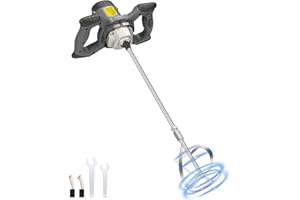 CUBEWAY Malaxeur Mortier Colle 1200W, Malaxeur Beton 220V, Professionnel Melangeur Beton Avec 6 Vitesses (500-1050 tr/min), Betonniere Électrique Pour Mélanger Aliments/Plâtre/Peinture/Ciment/Mortier