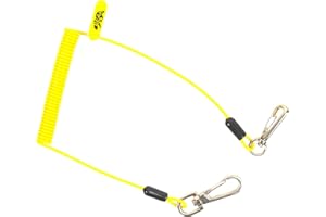 BearTOOLS Lightweight Coil Lanyard Tough Scaffold Leash with Dual Clip Points, Coiled to Reduce Snagging, Ultra-Durable, Premium Quality Tether, Ideal for Items up to 0.9kg, Tools, Construction (1)