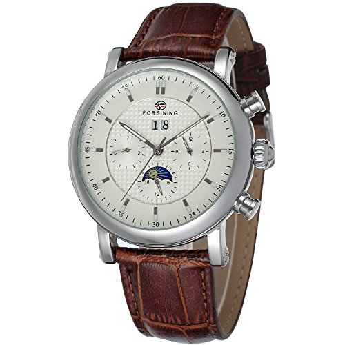 forsining automático de hombre calendario Fase de la luna reloj de muñeca fsg553 m3s1