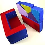 Spielsofa 4in1 Kindersofa Spielmatraze für das Kinderzimmer Spielpolster Softsofa blau/rot Puzzle Kinderzimmersofa Spieltisch Kindermöbel - 5