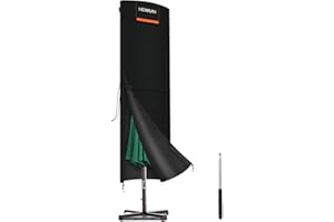 HEIMUNI Funda Sombrilla Jardín de Ø2-4m Funda Parasol Jardin Impermeable Tela Oxford 420D, Funda para Sombrilla Excentrica Playa Exterior con Varilla Anti Viento (220x50/50cm)