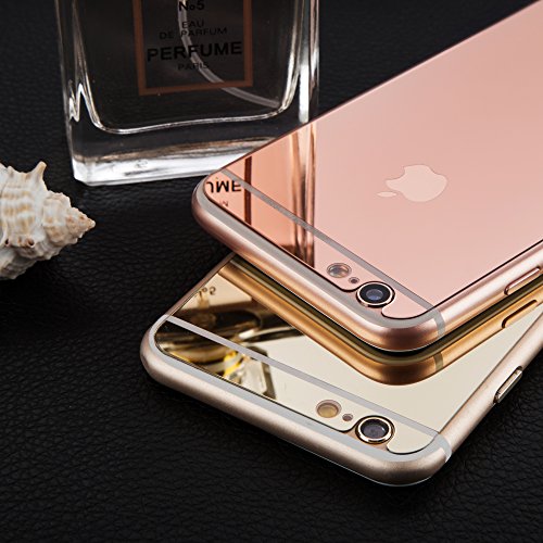 Wunderglass® – Mirror – Apple iPhone 6, 6s 4.7 Schutzfolie Verspiegelt Hartglas Sichtschutz Panzerglas Glasfolie Displayschutzglas Tempered Glass Folie Displayschutz aus echt Glas Glasprotector in Rose Gold von OKCS® - 4