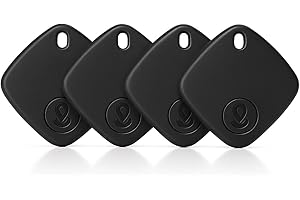 4 Pack Oscanna Bluetooth Tracker – compatible with Apple Find My Network, IP67 Waterproof, Real-Time Location, Pet & Item Finder (4Pack Black)