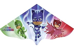 GÜNTHER FLUGSPIELE Paul Günther 1218, Cometa Infantil con Diseño de PJ Masks, Polietileno, Carbón - 115 x 63 cm