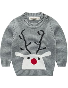 Jungen Weihnachtspullover Rentier Strickjacken Gestrickt Strickpullover Kinder Jumper