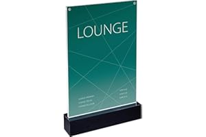 SIGEL TA420 Porta-avvisi da tavolo a LED luminous, illuminabile, acrilico, per A4