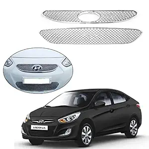 CAR SAAZ Bentley Style Front Chrome Grill Compatible with Verna Fluidic Type 1 (2011-2015)