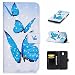 Produktbild LMAZWUFULM Hülle für Samsung Galaxy J5 (2017) DUOS / SM-J530 (5,2 Zoll) PU Leder Magnetverschluss Brieftasche Lederhülle Malerei 3D Dreidimensional Blauer Schmetterling Muster im Bookstyle mit Stent-Funktion und Karten Slot Schutzhülle Ledertasche Flip Cover für Samsung Galaxy J5 DUOS 2017