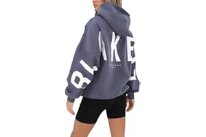 Sunggoko Backprint Hoodie for Damen Oversize Pullover Mit Kapuze College Hoody Athletic Sweatshirt Bequem Kapuzenpullover Outerwear Sweatjacken
