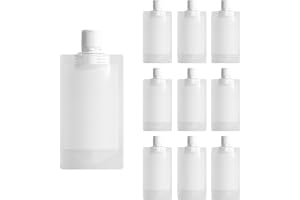VALINK Bärbara resevätskor makeup packpåsar, plast stående pip påsar flip lock tomma flaskor behållare, genomskinliga påfyllningsbara tomma reseflaskor 10 PV 100 ml