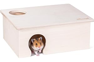 Niteangel Niche en bouleau pour hamster – Petits animaux de compagnie pour hamster, souris, gerbilles et souris