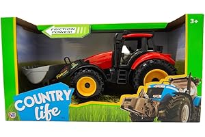 CELINO making your day Tractor Digger Roller Friction Powered Farm Vehicle Boys Toys Gift (Red)