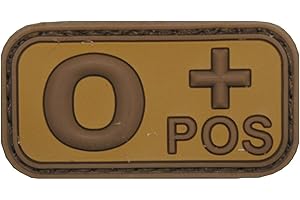 BLNTACKLE76 Insignia de velcro con cierre de velcro, grupo sanguíneo alemán del ejército grupo sanguíneo con velcro, 5 x 2,5 cm, insignia de goma (0+ #1 caqui)