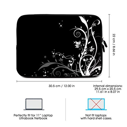 Sidorenko 11-11 6 Zoll Laptop H  lle - Laptoptasche f  r MacBook   Chromebook aus Neopren  Schwarz  42 Designs zur Auswahl