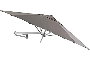 EASYSOL Parasol Mural Aluminium, Hexagonal 250 cm, Taupe