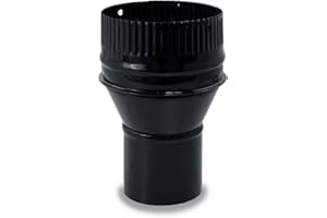 CAEXVEN Ampliación Tubo Chimenea 100 a 150mm - Adaptador Estufa Leña Vitrificado Negro - Ampliación Tubos Vitrificados - Compatible Tubos Chimenea 100mm y 150mm